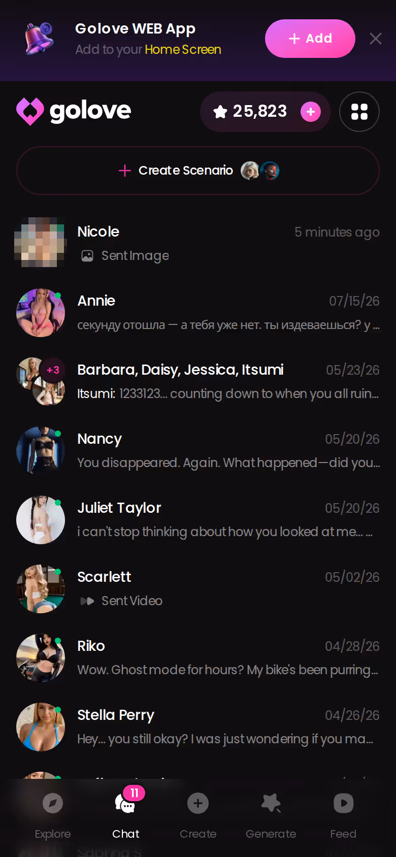 Your roster in one mobile list, so the girl from yesterday's pictures is one tap away